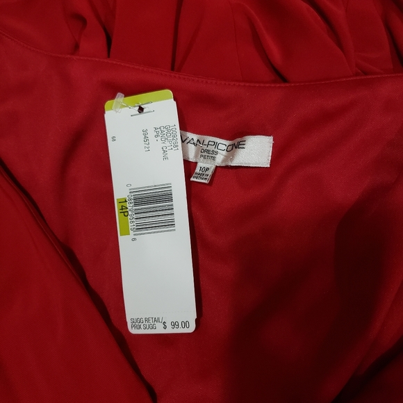 Evan-Picone candy cane red sleeveless empire dress - Picture 5 of 5